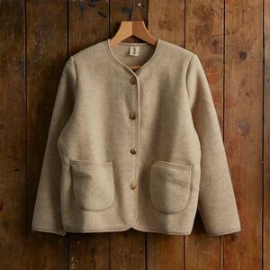 Mama Owl Siskin Harrier Jacket - merino wool fleece - Sandstorm color